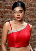 Red Dupion Silk Designer Blouse