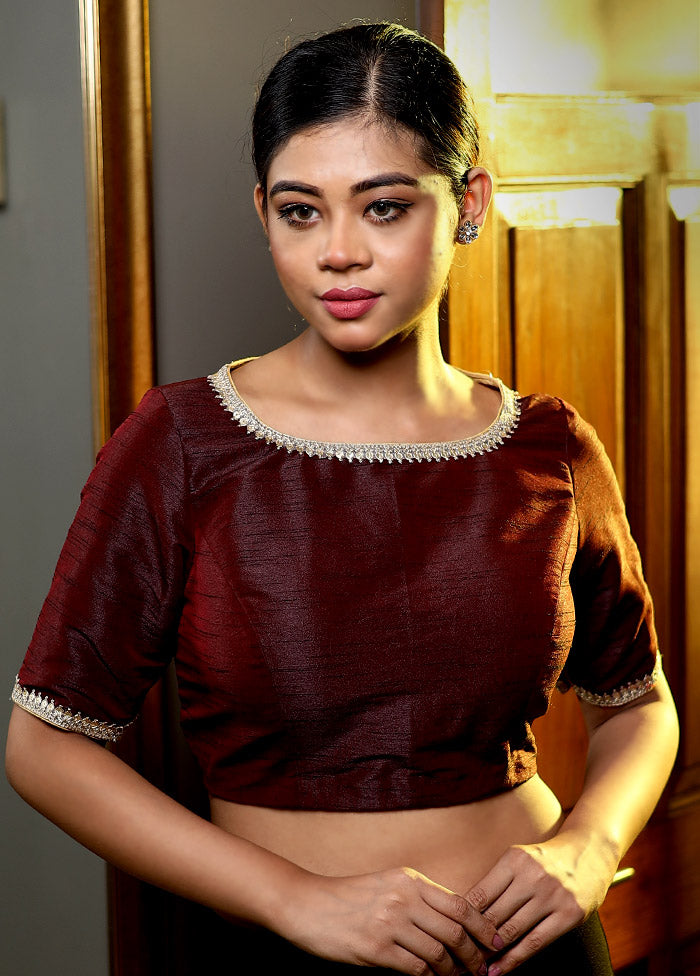 Maroon Dupion Silk Designer Blouse