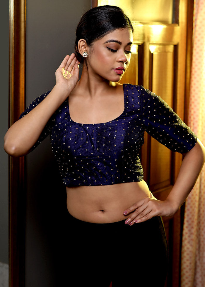 Blue Silk Designer Blouse