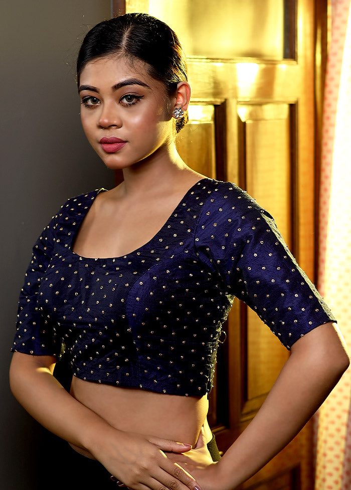 Blue Silk Designer Blouse