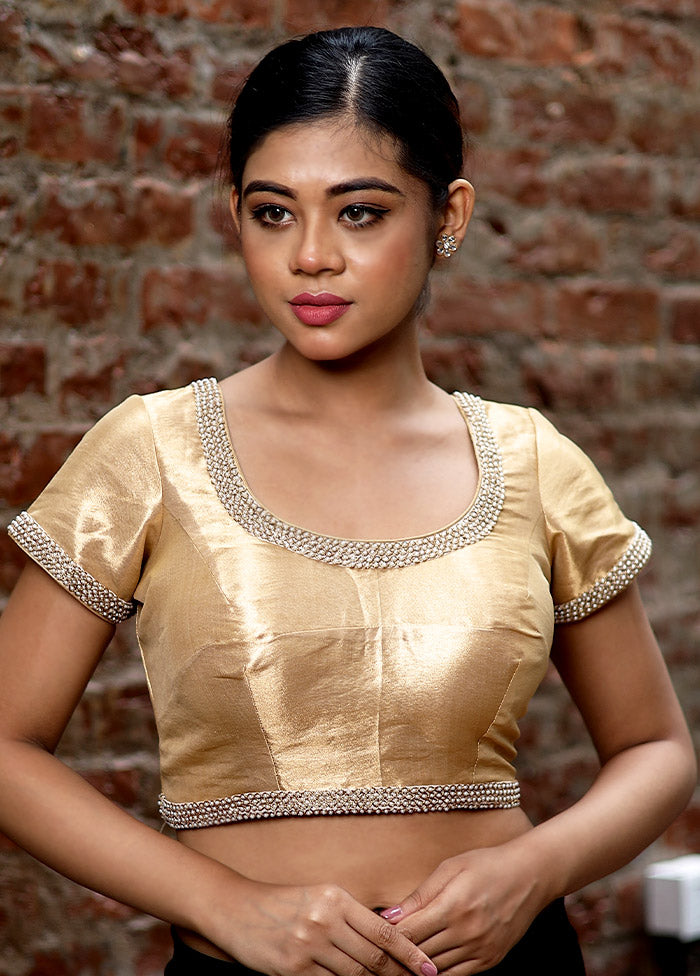 Gold Tissue Designer Blouse