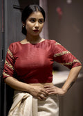 Maroon Dupion Silk Designer Blouse