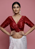 Maroon Dupion Silk Designer Blouse