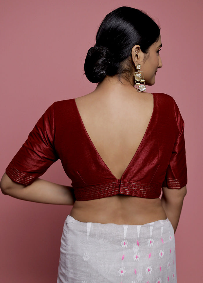 Maroon Dupion Silk Designer Blouse