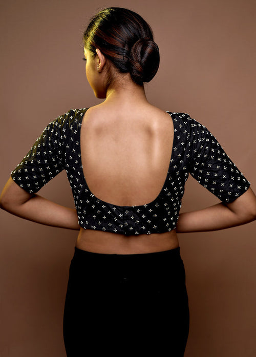 Black Silk Designer Blouse
