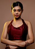 Maroon Dupion Silk Designer Blouse