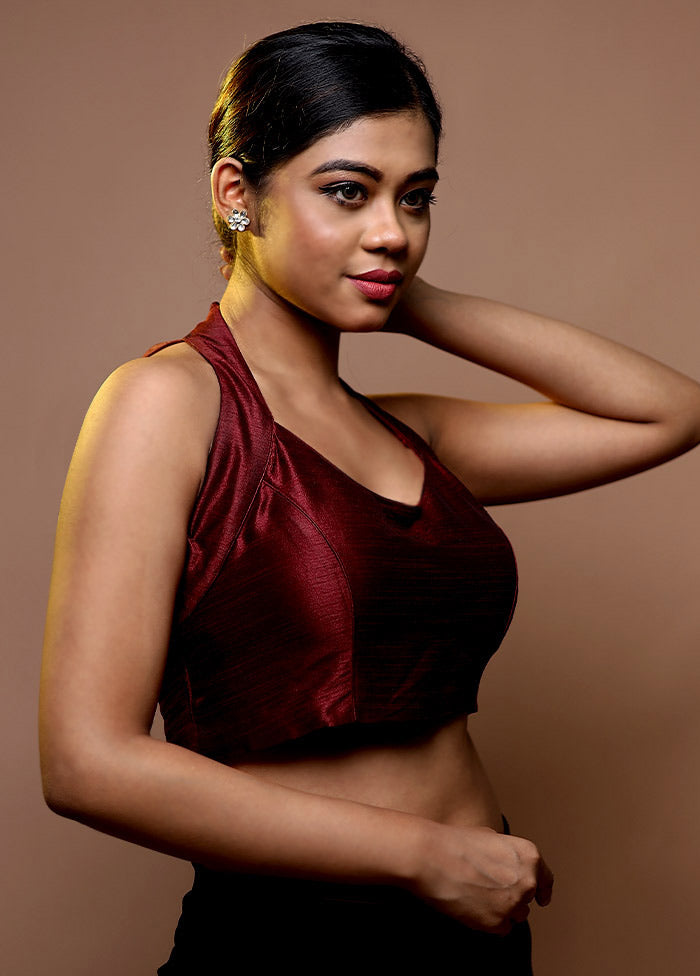 Maroon Dupion Silk Designer Blouse