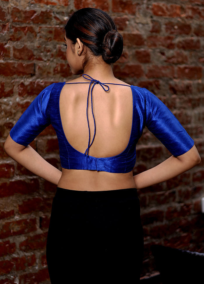 Blue Dupion Silk Designer Blouse