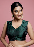 Green Silk Designer Blouse