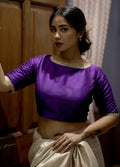 Purple Dupion Silk Designer Blouse