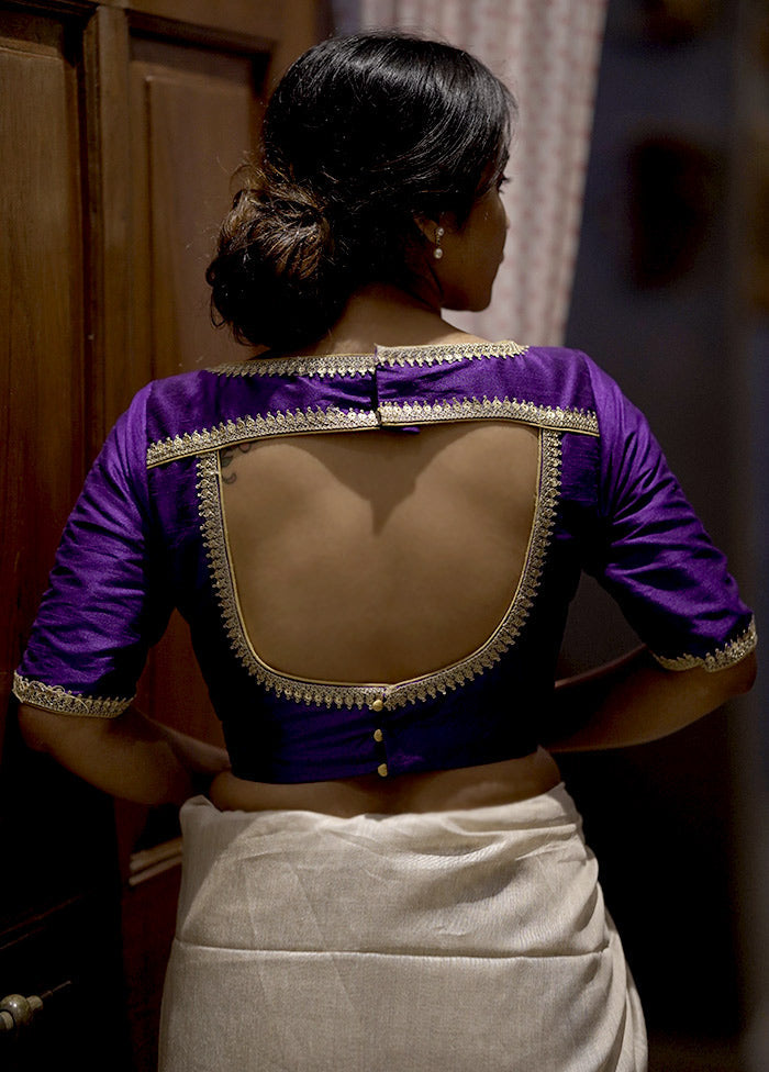 Purple Dupion Silk Designer Blouse