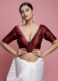 Maroon Dupion Silk Designer Blouse