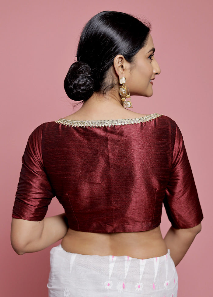 Maroon Dupion Silk Designer Blouse