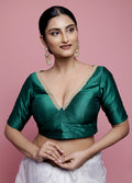 Green Dupion Silk Designer Blouse