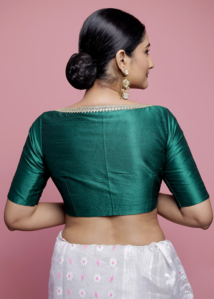 Green Dupion Silk Designer Blouse