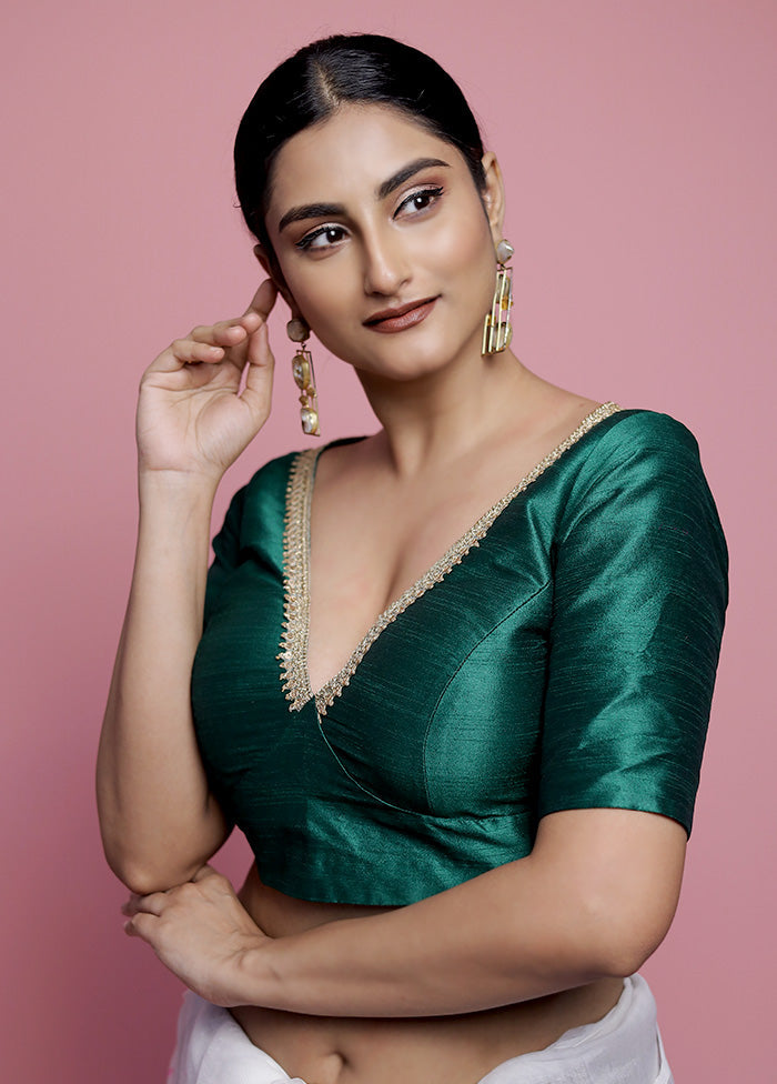 Green Dupion Silk Designer Blouse