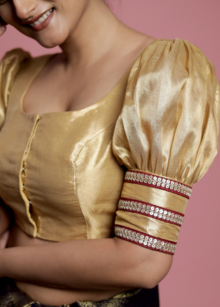 Golden Tissue Designer Blouse