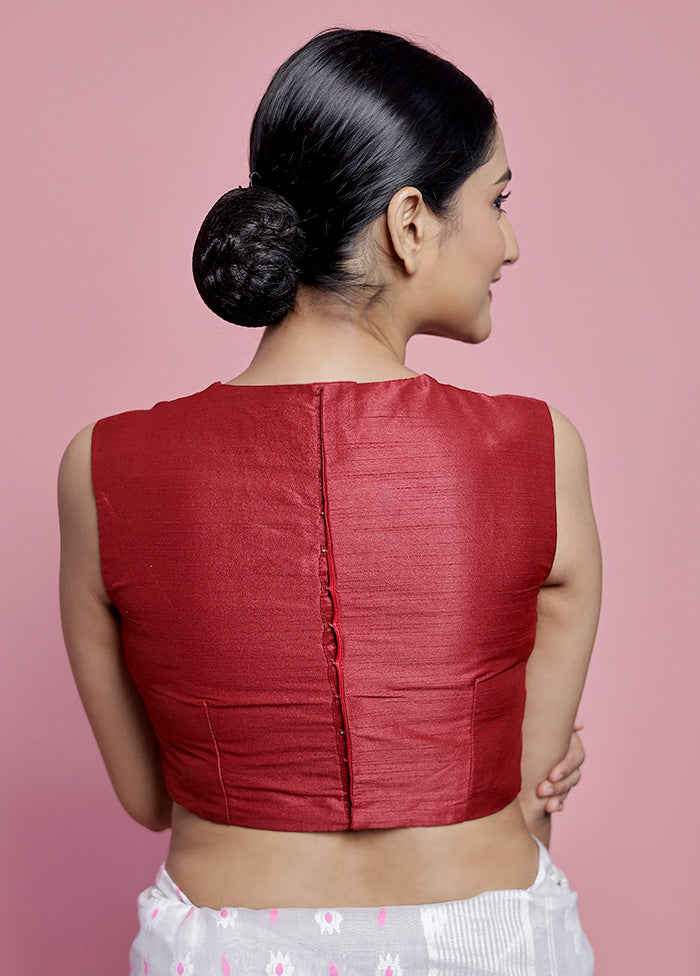 Maroon Dupion Silk Designer Blouse