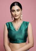 Green Dupion Silk Designer Blouse