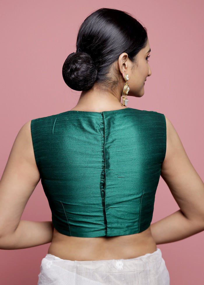 Green Dupion Silk Designer Blouse