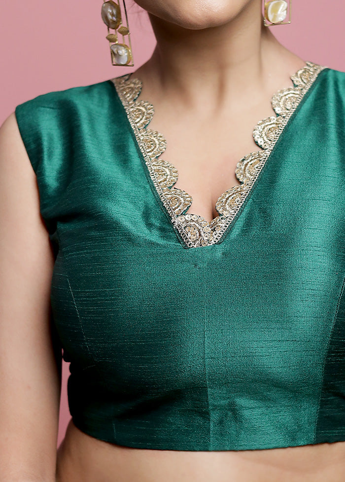 Green Dupion Silk Designer Blouse