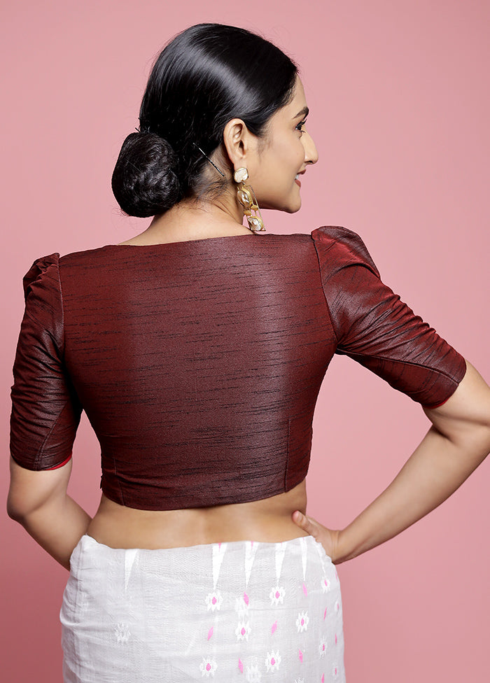 Maroon Dupion Silk Designer Blouse