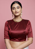 Maroon Dupion Silk Designer Blouse