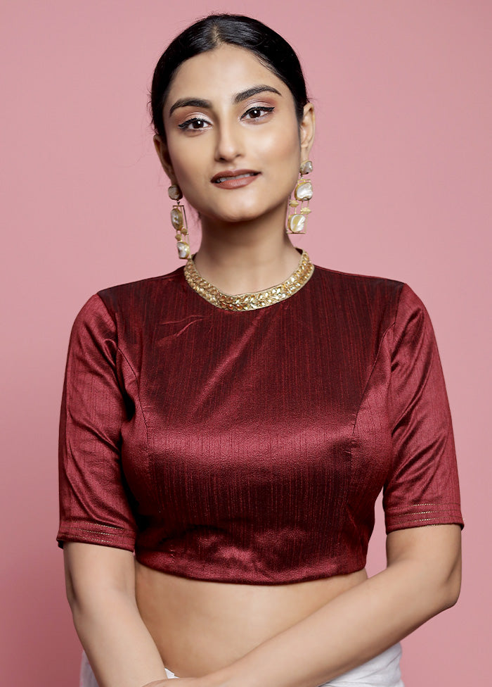 Maroon Dupion Silk Designer Blouse