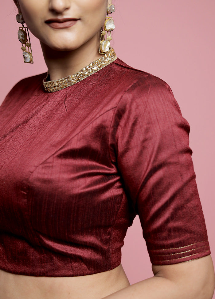 Maroon Dupion Silk Designer Blouse
