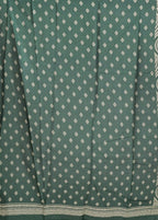 Green Printed Silk Saree Without Blouse Piece