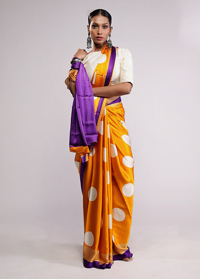 Yellow Georgette Saree With Blouse Piece