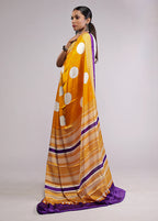 Yellow Georgette Saree With Blouse Piece