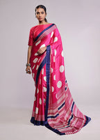 Pink Georgette Saree With Blouse Piece