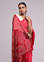 Pink Georgette Saree With Blouse Piece