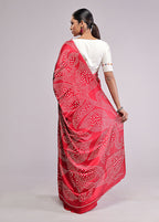 Pink Georgette Saree With Blouse Piece