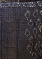 Blue Chanderi Silk Saree With Blouse Piece