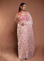 White Organza Saree With Blouse Piece