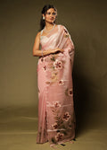 Pink Organza Saree With Blouse Piece