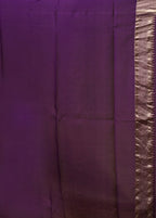 Purple Handloom Pure Georgette Saree With Blouse Piece