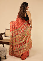 Rust Modal Silk Saree Without Blouse Piece