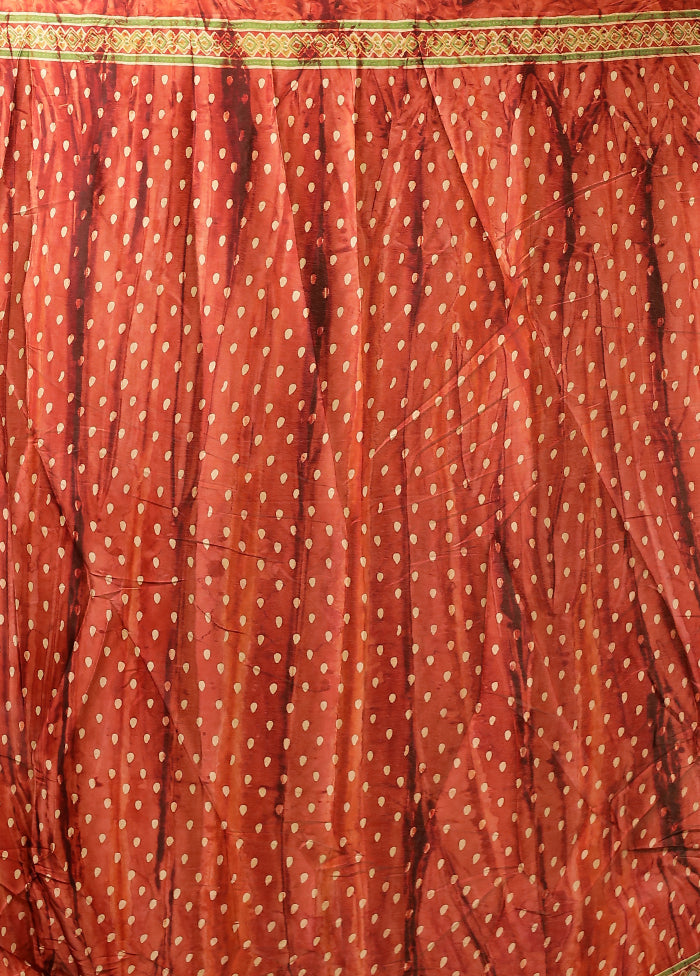Rust Modal Silk Saree Without Blouse Piece
