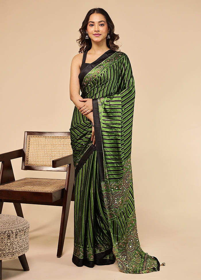 Green Modal Silk Saree Without Blouse Piece