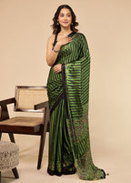 Green Modal Silk Saree Without Blouse Piece