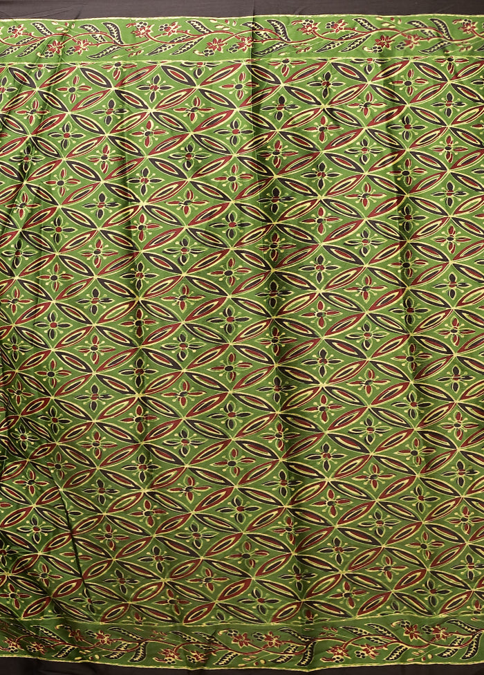Green Modal Silk Saree Without Blouse Piece