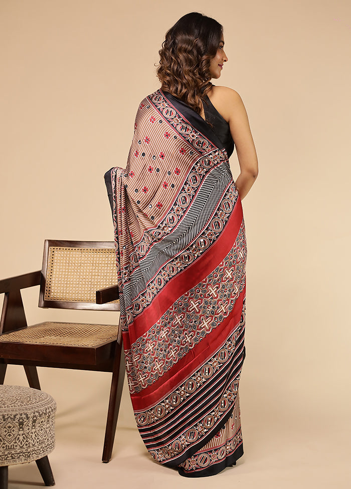 Rust Modal Silk Saree Without Blouse Piece
