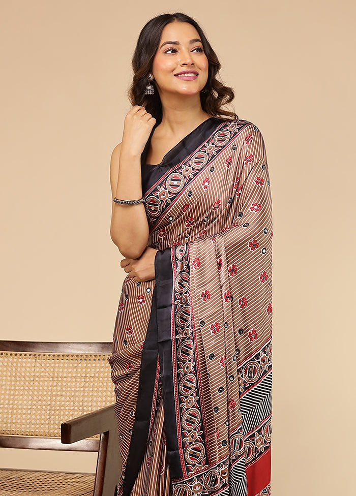 Rust Modal Silk Saree Without Blouse Piece