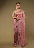 Pink Georgette Saree With Blouse Piece