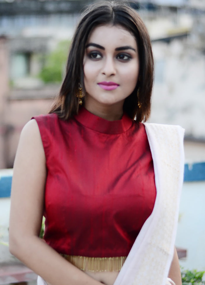 Maroon Silk Designer Blouse