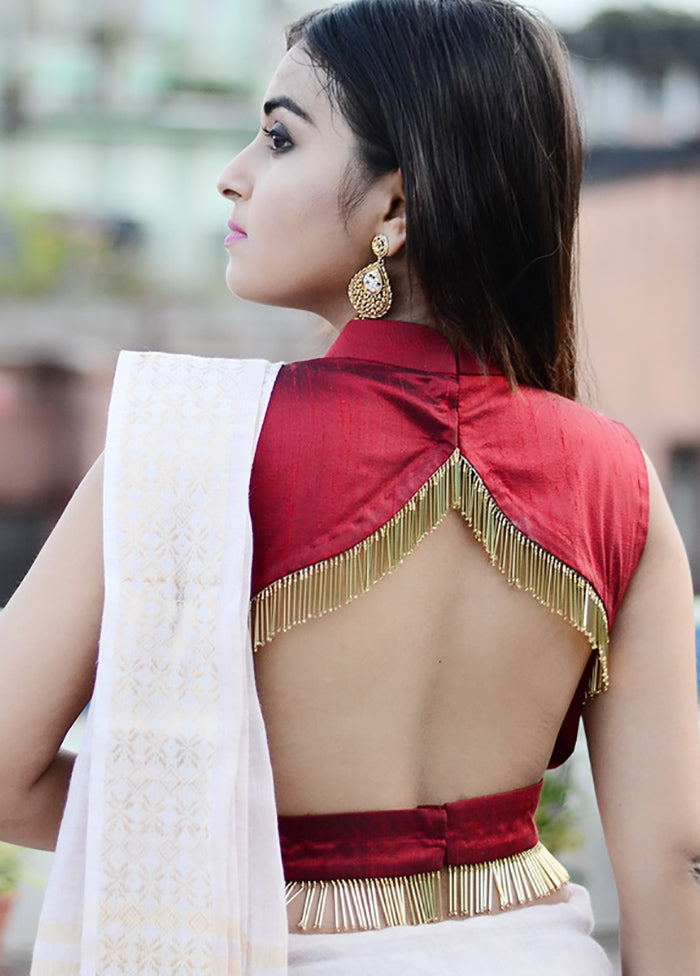 Maroon Silk Designer Blouse