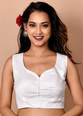 White Silk Designer Blouse